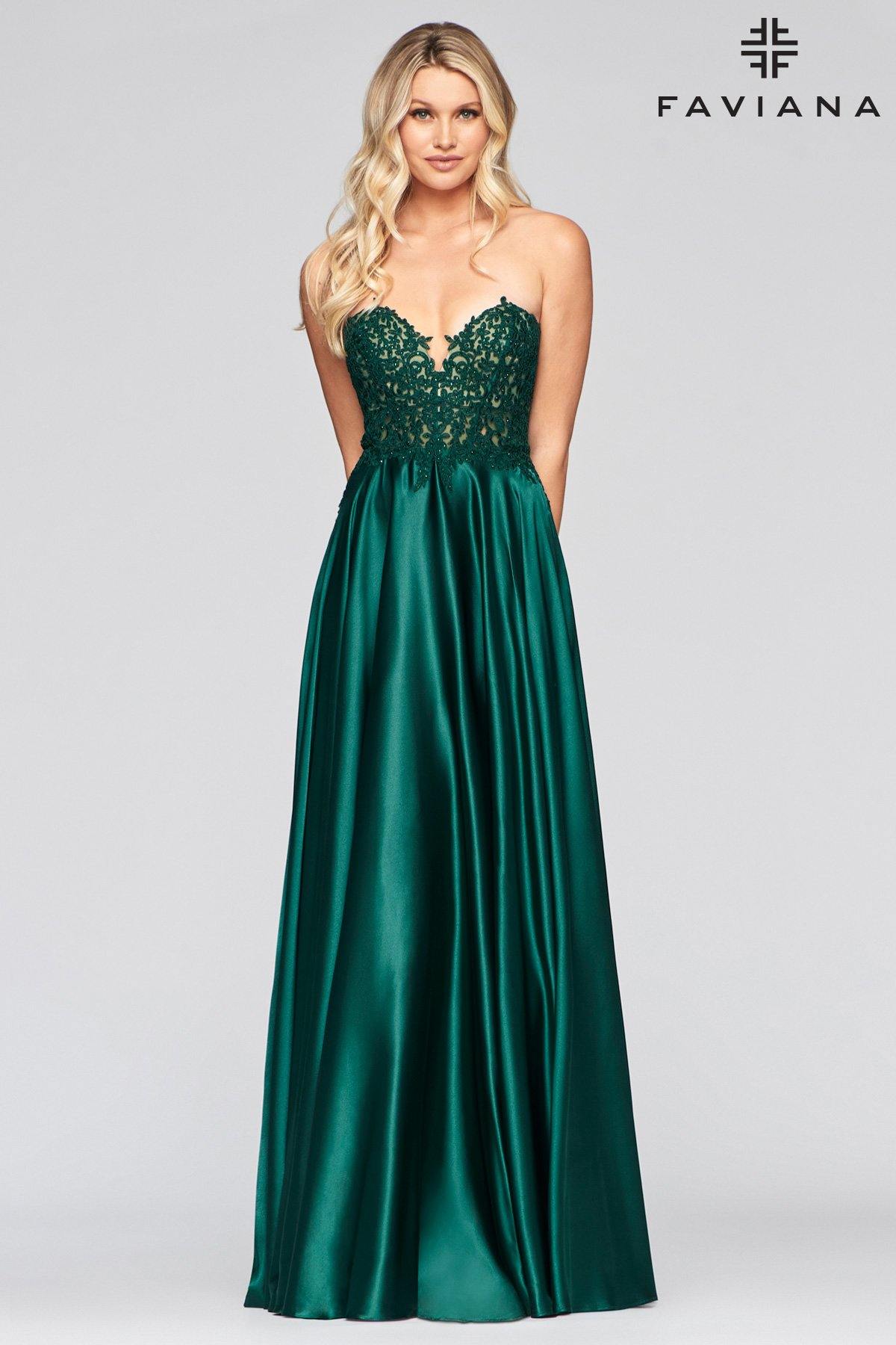Faviana S10430 Long Formal Strapless Prom Dress - The Dress Outlet Faviana