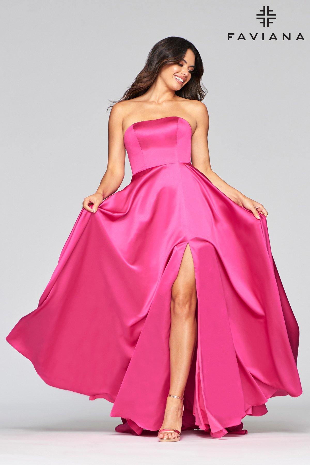 Faviana S10439 Long Straples Formal Prom Dress - The Dress Outlet Faviana