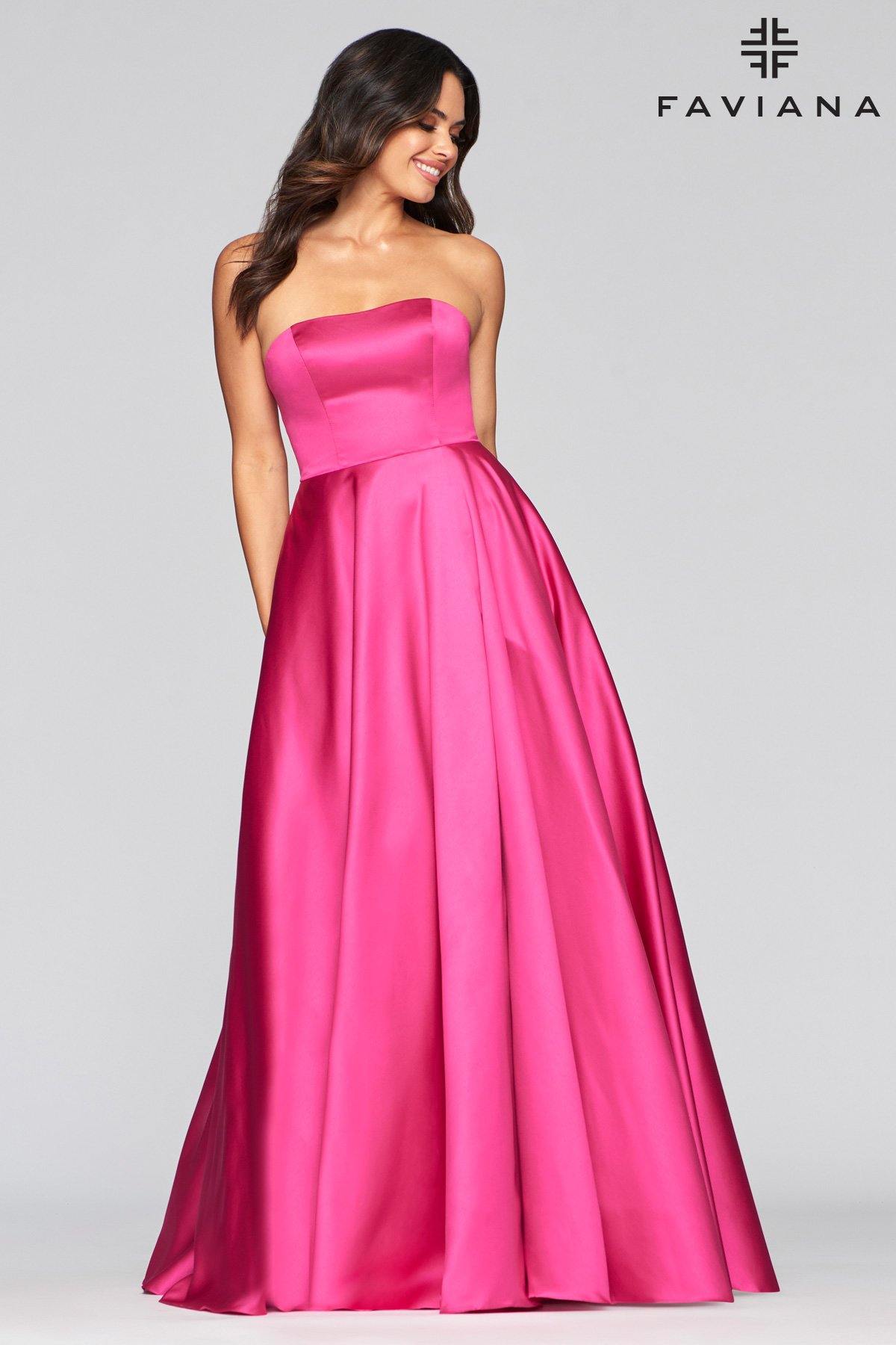 Faviana S10439 Long Straples Formal Prom Dress - The Dress Outlet Faviana