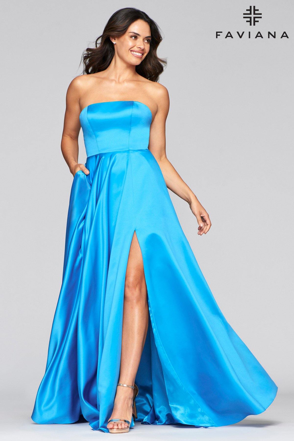 Faviana S10439 Long Straples Formal Prom Dress - The Dress Outlet Faviana