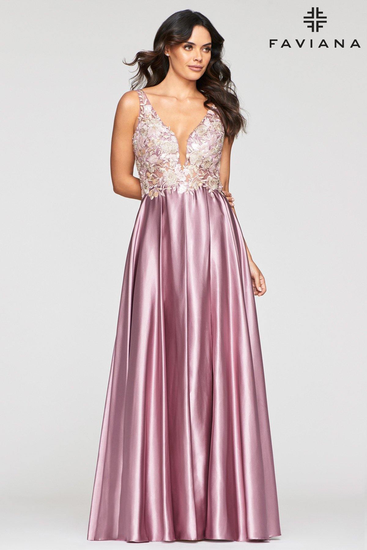 Faviana S10442 Long Formal Sleeveless Prom Dress - The Dress Outlet Faviana