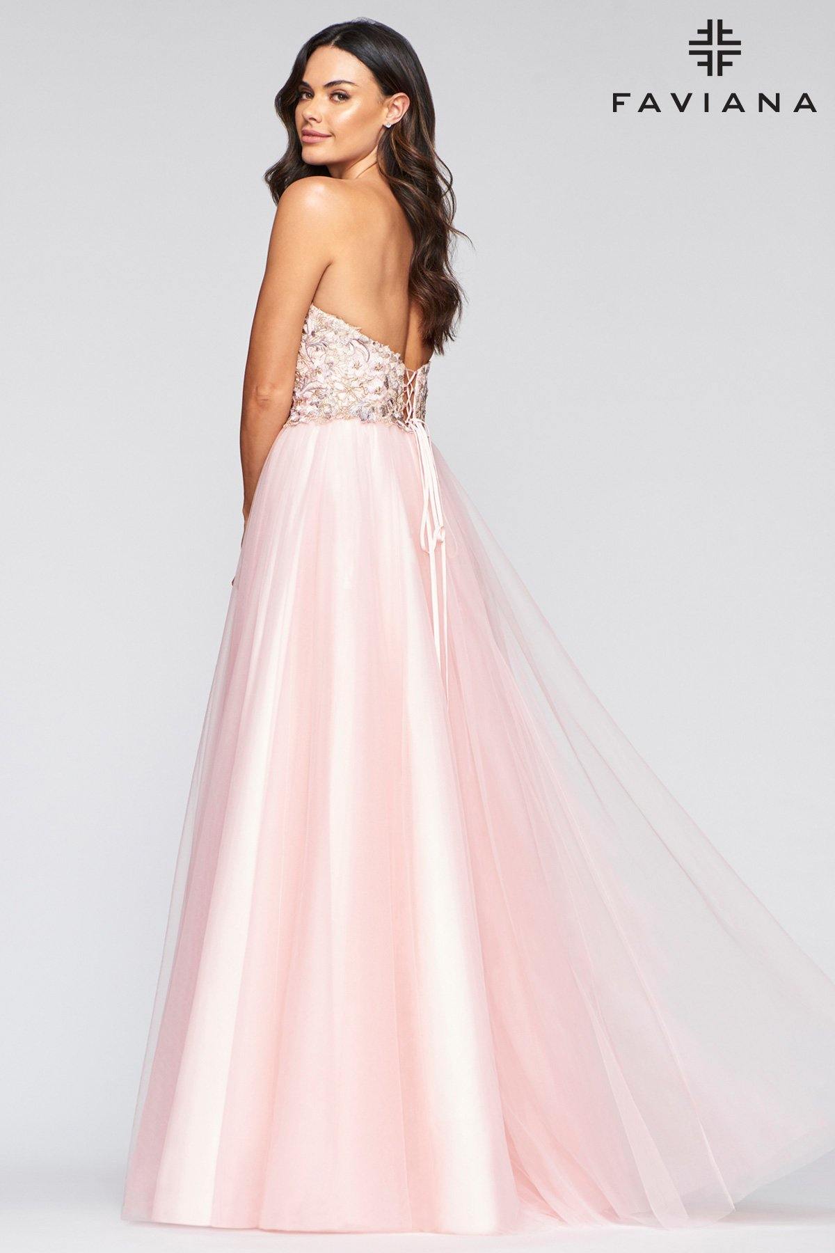 Faviana S10445 Long Formal Strapless Prom Dress - The Dress Outlet Faviana