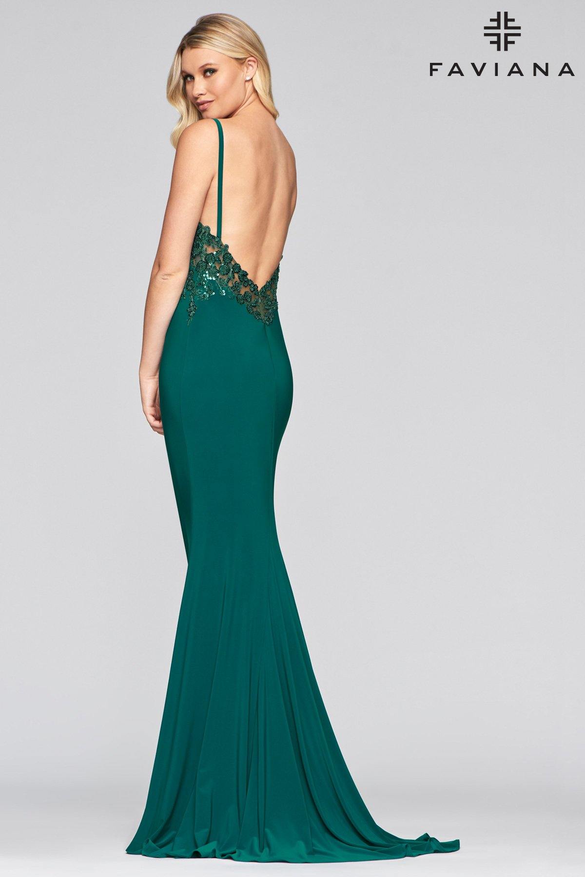 Faviana S10469 Prom Long Formal Fitted Prom Dress - The Dress Outlet Faviana