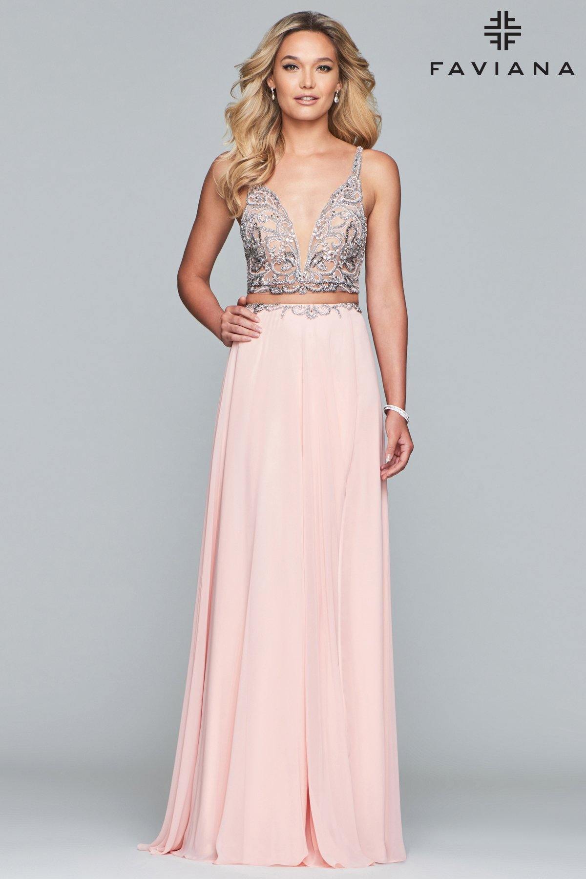 Faviana Sexy Two Piece Prom Dress S10244 Sale - The Dress Outlet