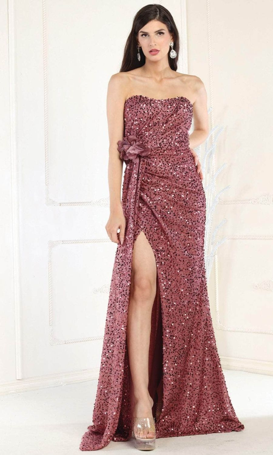 Sweetheart Floor-Length Sequin Prom Sheath/Column May Queen 1968