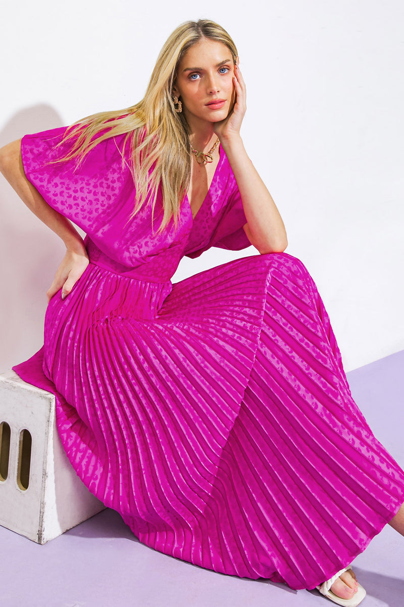 Cocktail Dresses Formal Cocktail Midi A Line Pleated Dress Flying Tomato ID21255 Magenta