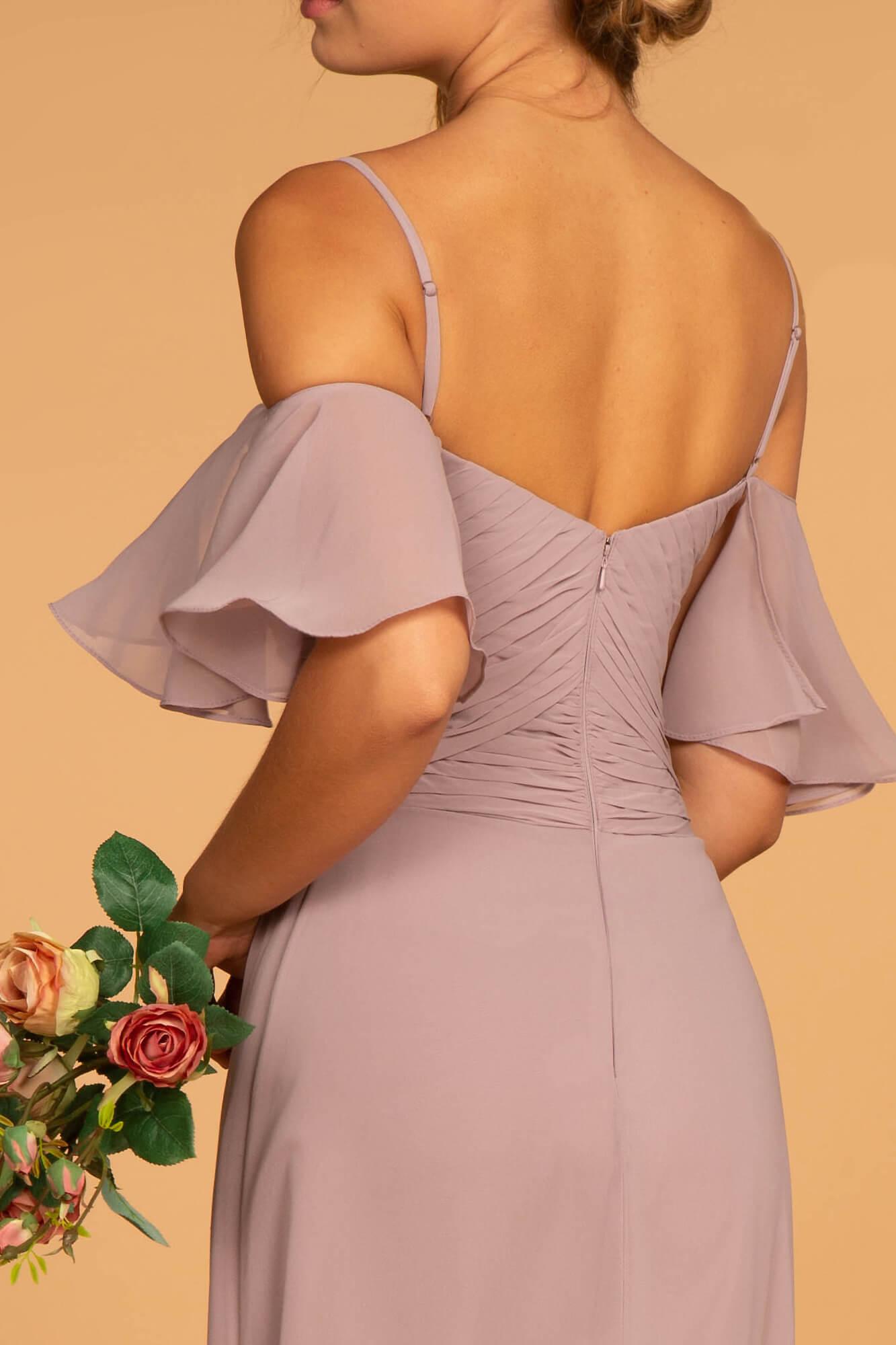 Formal Chiffon Long Dress Bridesmaid Mauve