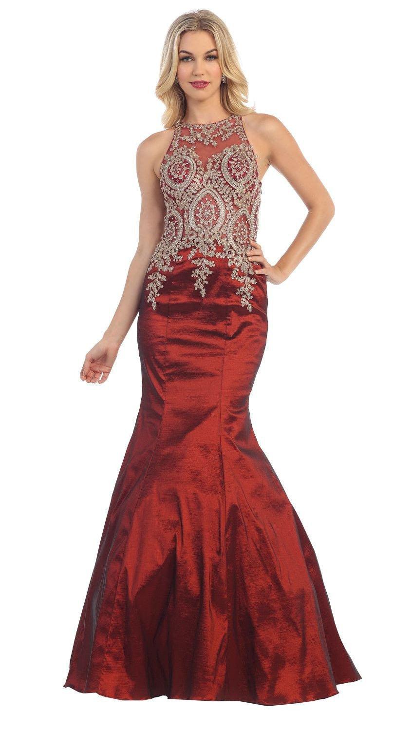 Formal Long Prom Dress Fitted Mermaid - The Dress Outlet May Queen