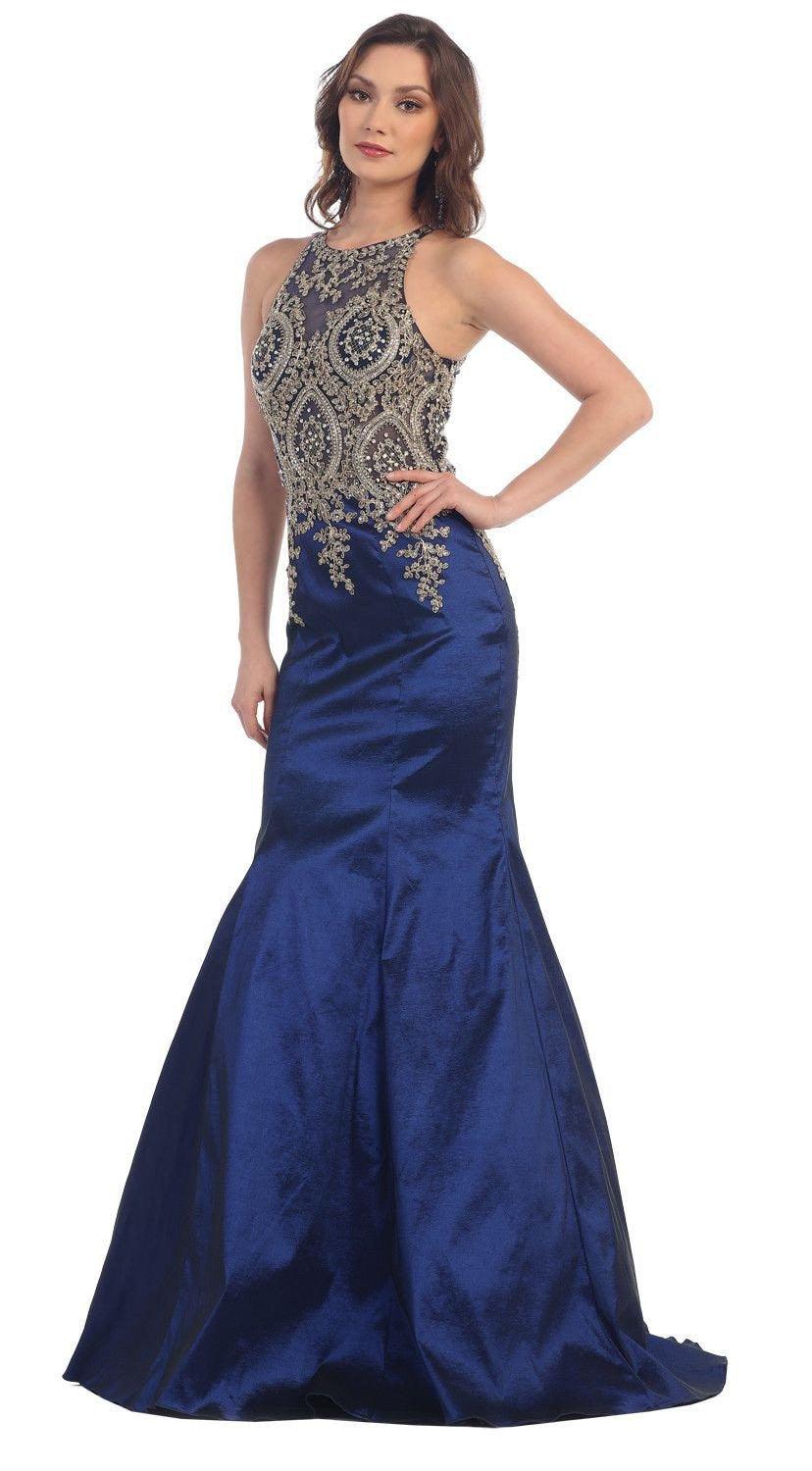 Formal Long Prom Dress Fitted Mermaid - The Dress Outlet May Queen