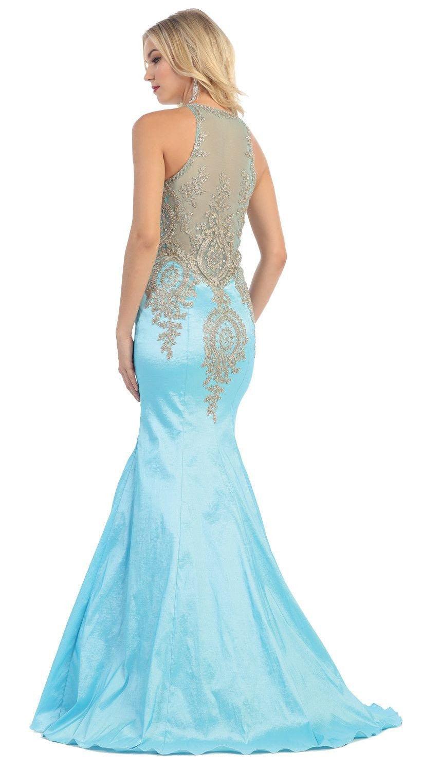 Formal Long Prom Dress Fitted Mermaid - The Dress Outlet May Queen