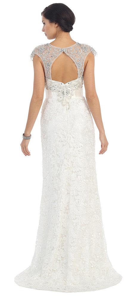 Fully Lace Plus Size Wedding Dress - The Dress Outlet May Queen
