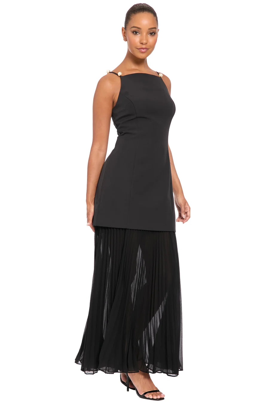 Flutter Sleeve and Waist Tie Cocktail Multi Occasion Wedding Guest Dresses for Women, Black MEDIUM for sale Maggy London G7083M