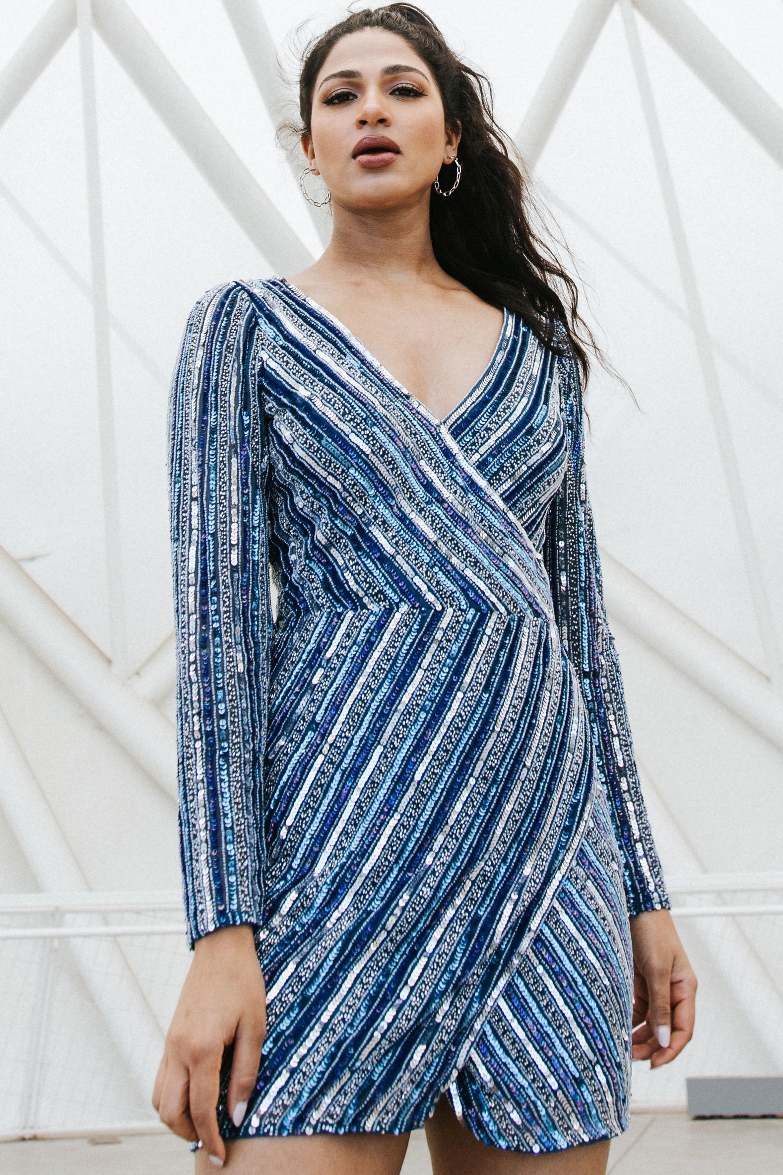 Cocktail Dresses Short Cocktail Sequin Dress Sapphire