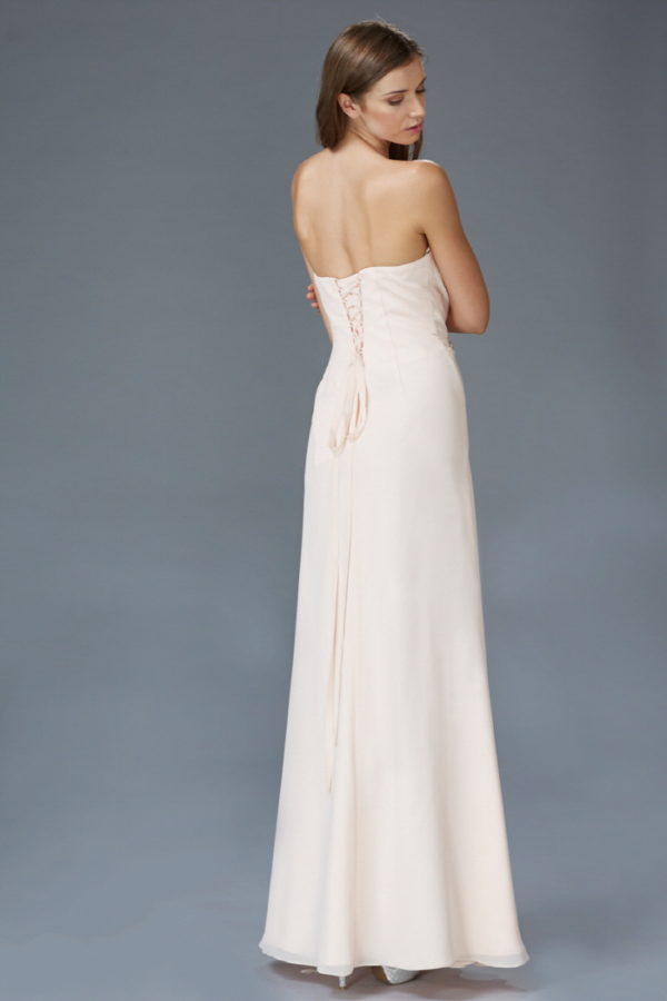 Strapless Sweetheart Long Formal Dress - The Dress Outlet Elizabeth K Peach