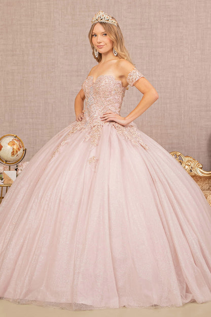 Off Shoulder Sweet 16 Quinceanera Ball Gown - The Dress Outlet Elizabeth K Mauve