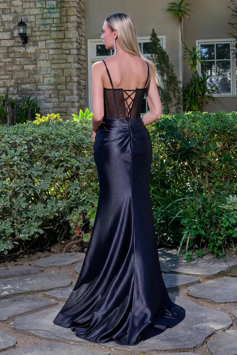 Prom Dresses Long Formal Beaded Corset Glitter Prom Dress Black