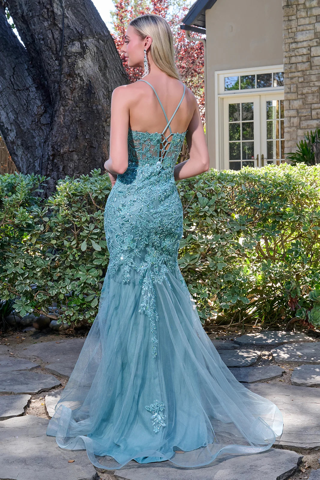 Prom Dresses Sequin Long Formal Floral Prom Dress Sage