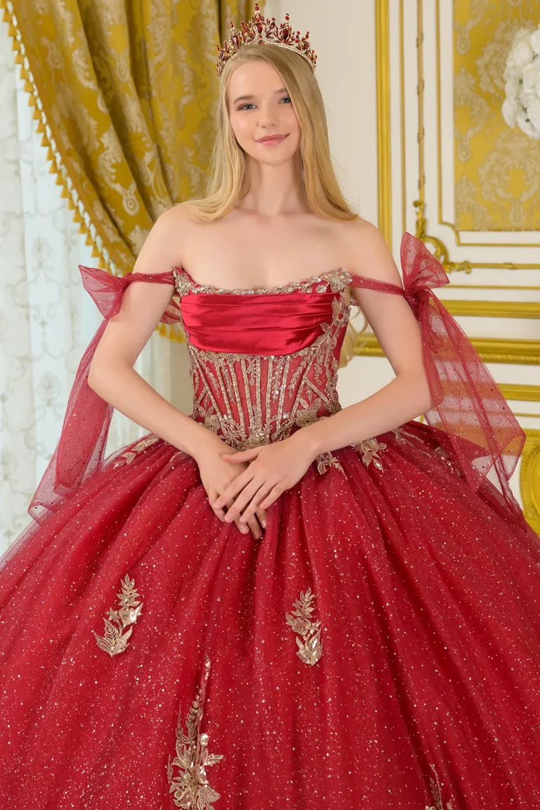 Quinceniera Dresses Sequin Ball Gown Beaded Long Quinceanera Dress Burgundy