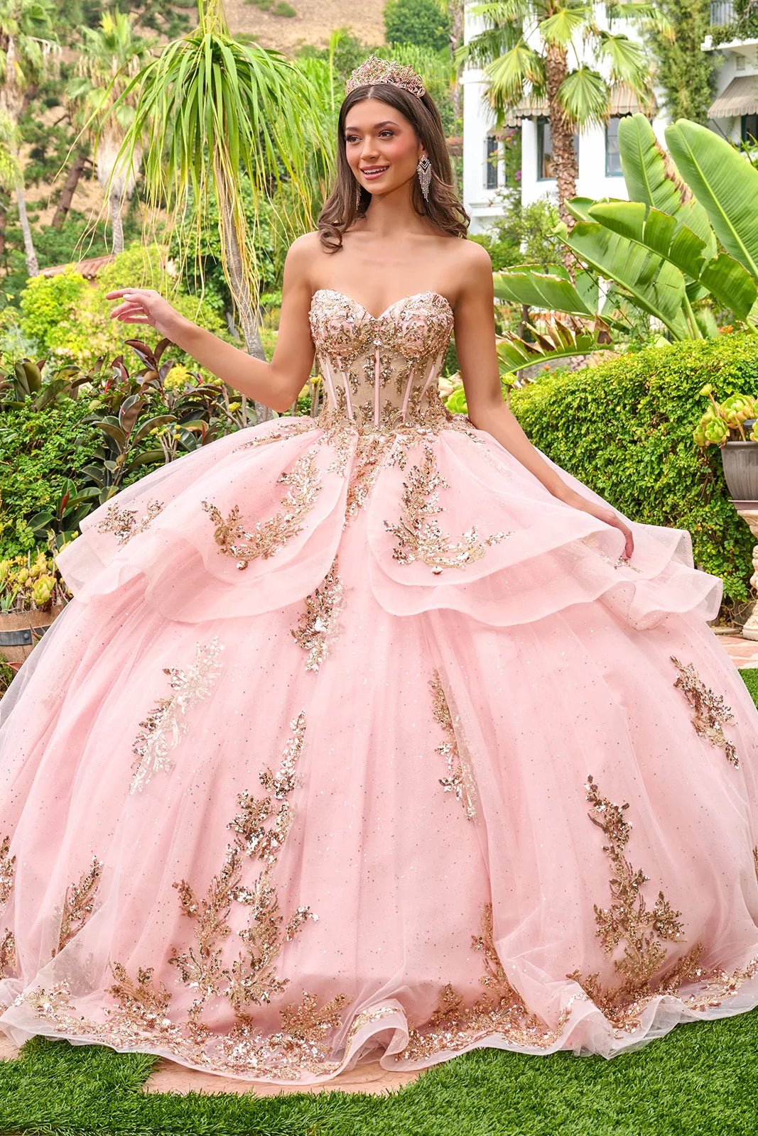 Strapless Ball Gown Quinceanera Dress by GLS 3724 in Blush