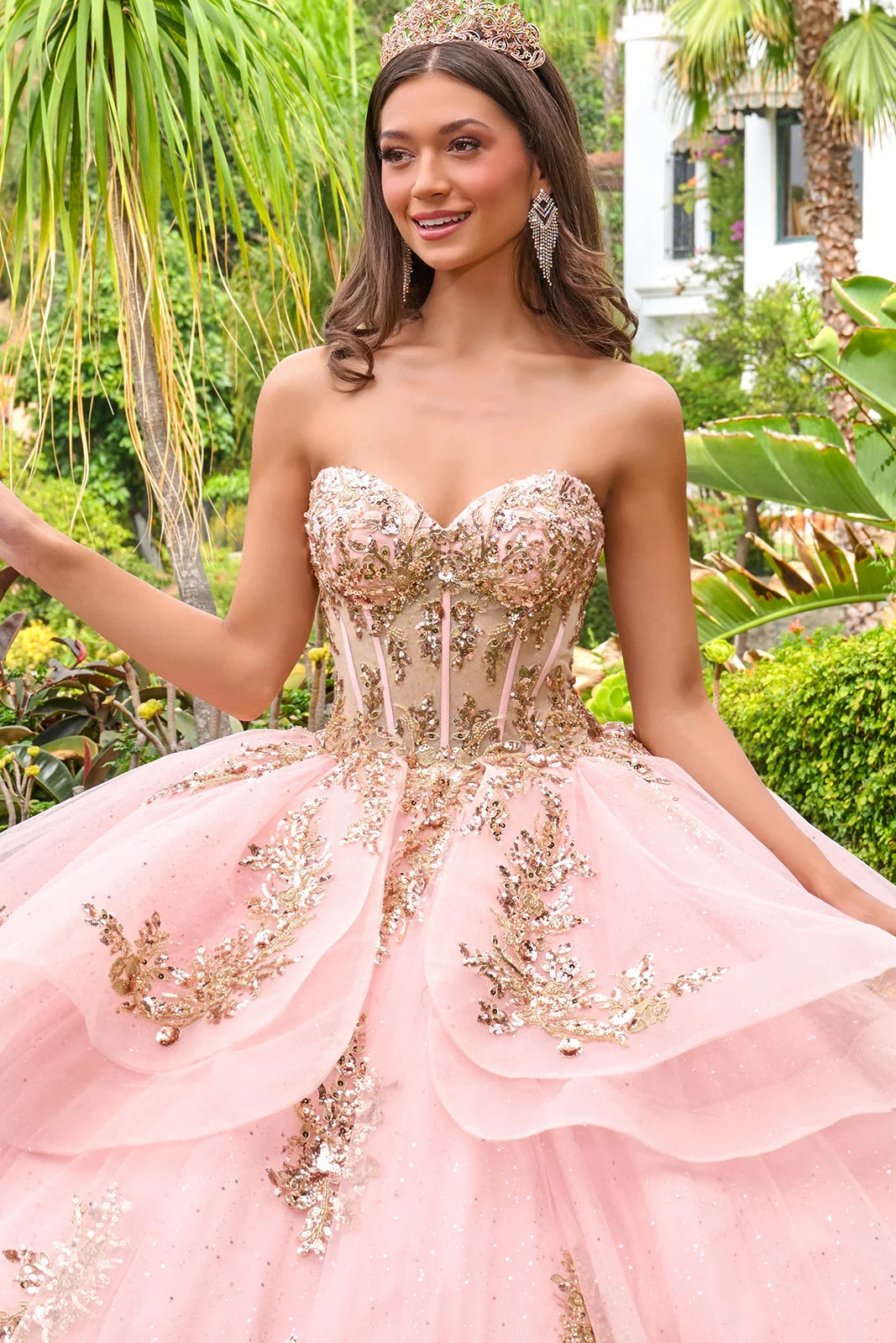 Strapless Ball Gown Quinceanera Dress by GLS 3724 in Blush