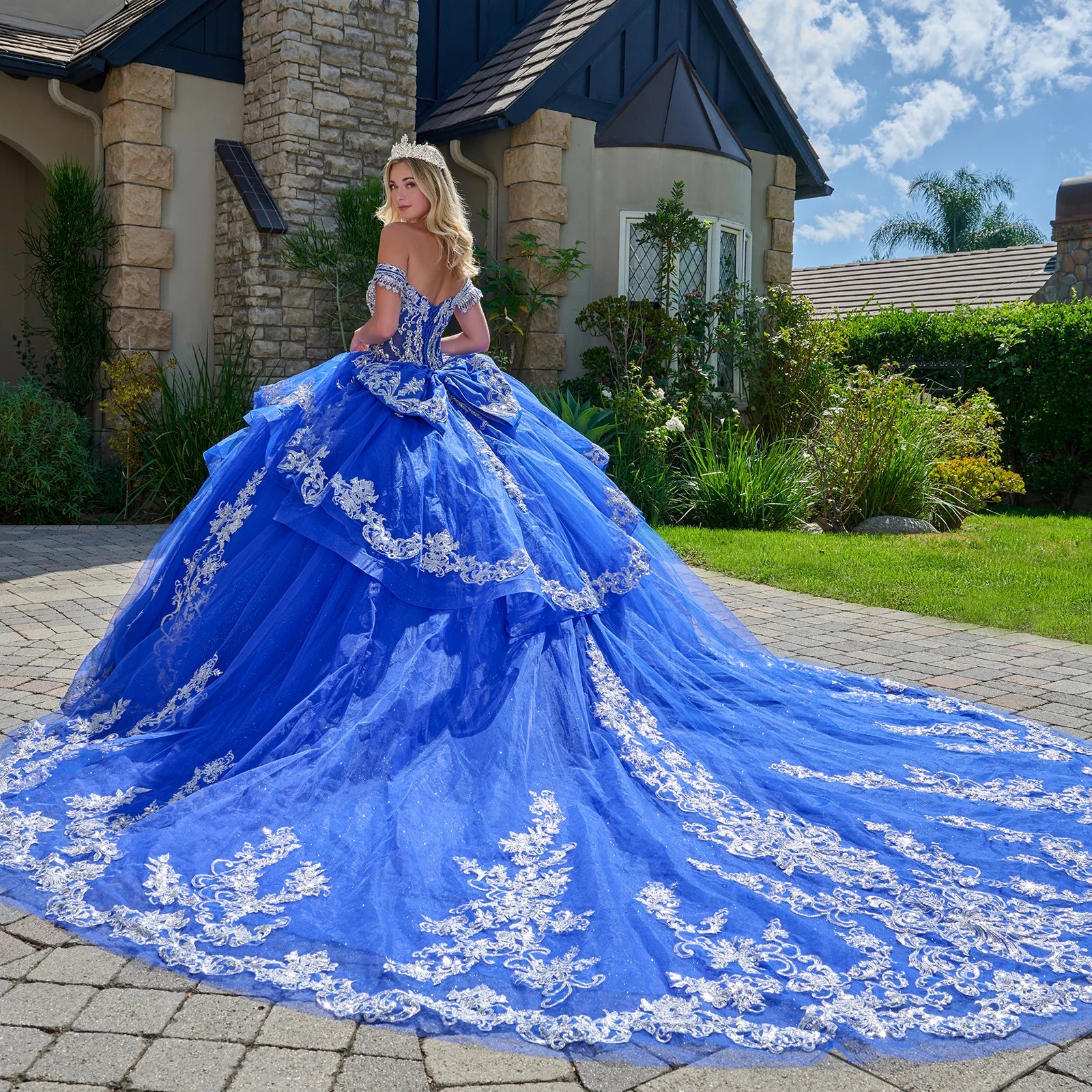 Quinceniera Dresses Long Corset Ball Gown Sequin Quinceanera Dress Royal Blue