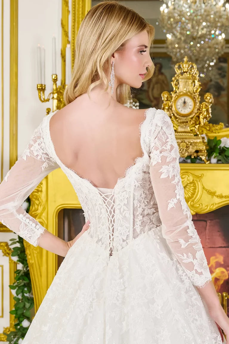 Wedding Dresses Corset Beaded Long Formal Beaded Glitter Bridal Sequin Wedding Dress Off White