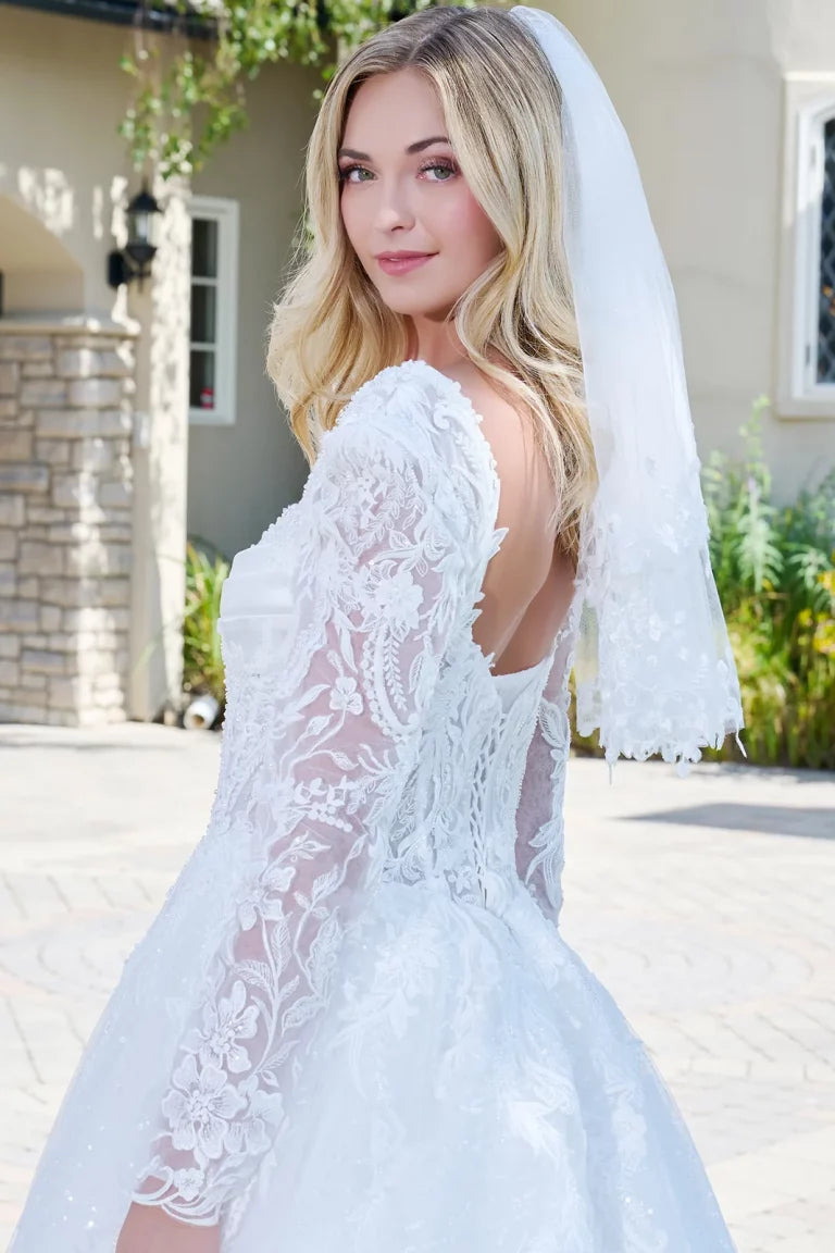 Wedding Dresses Long Ball Gown Bridal Corset Beaded Wedding Dress Off White