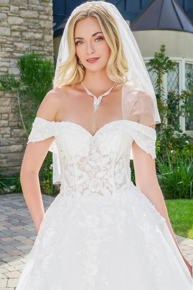 Wedding Dresses Glitter Long Beaded Sequin Bridal Ball Gown Wedding Dress Off White