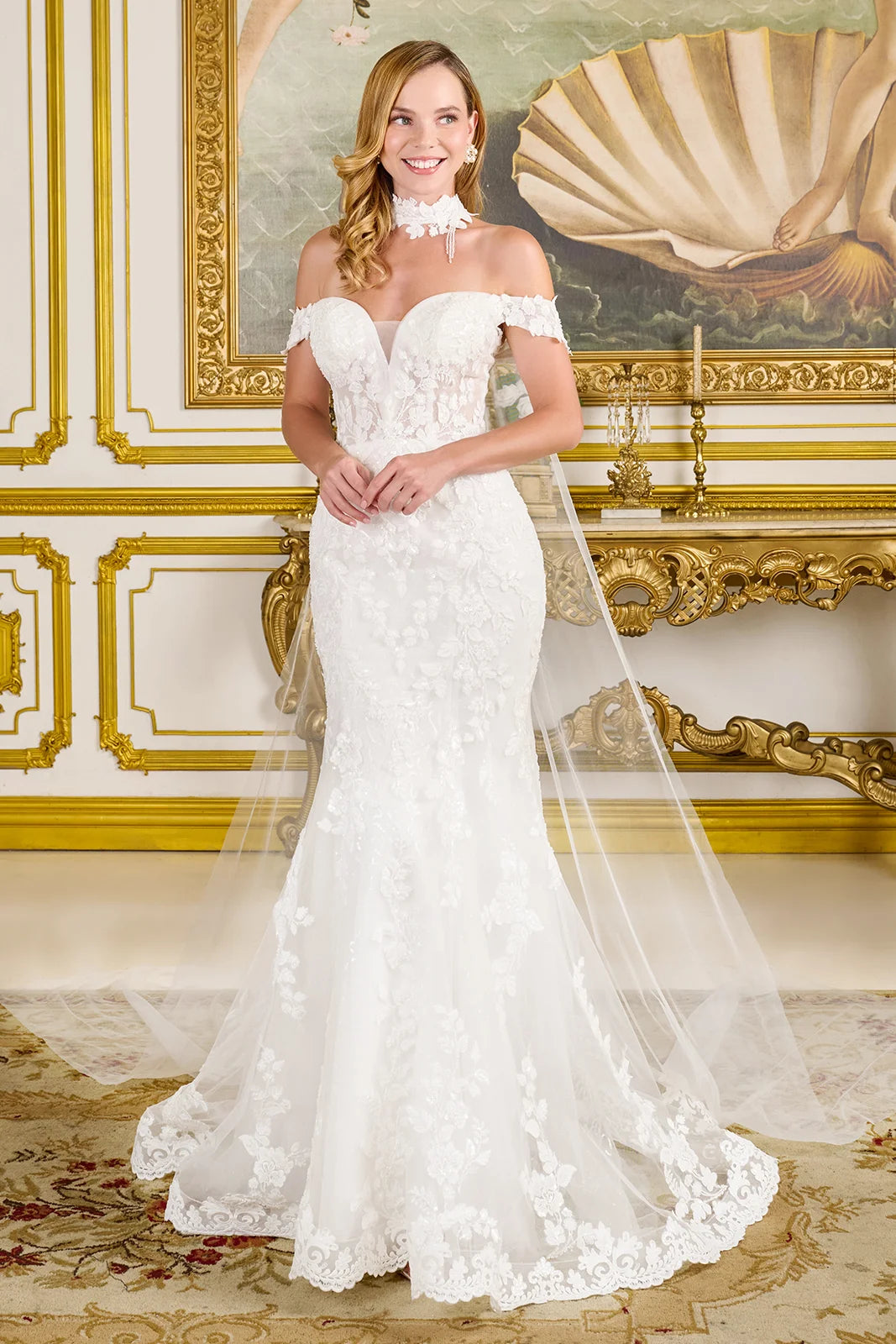 Wedding Dresses Long Wedding Dress Corset Beaded Sequin Lace Applique Dress Off White