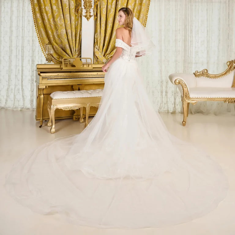Wedding Dresses Lace Long Bridal Fitted Corset Sequin Wedding Dress Off White