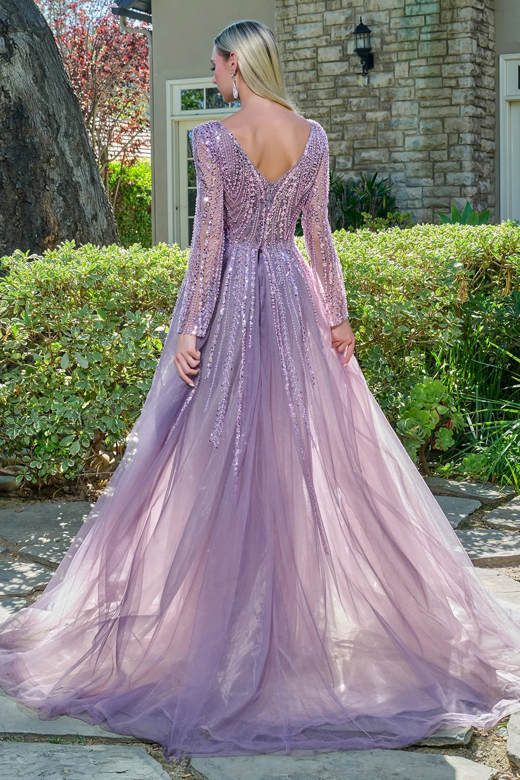 Mother of the Bride Dresses Long Mother of the Bride A Line Long Sleeve Beaded Sequin Dress Mauve