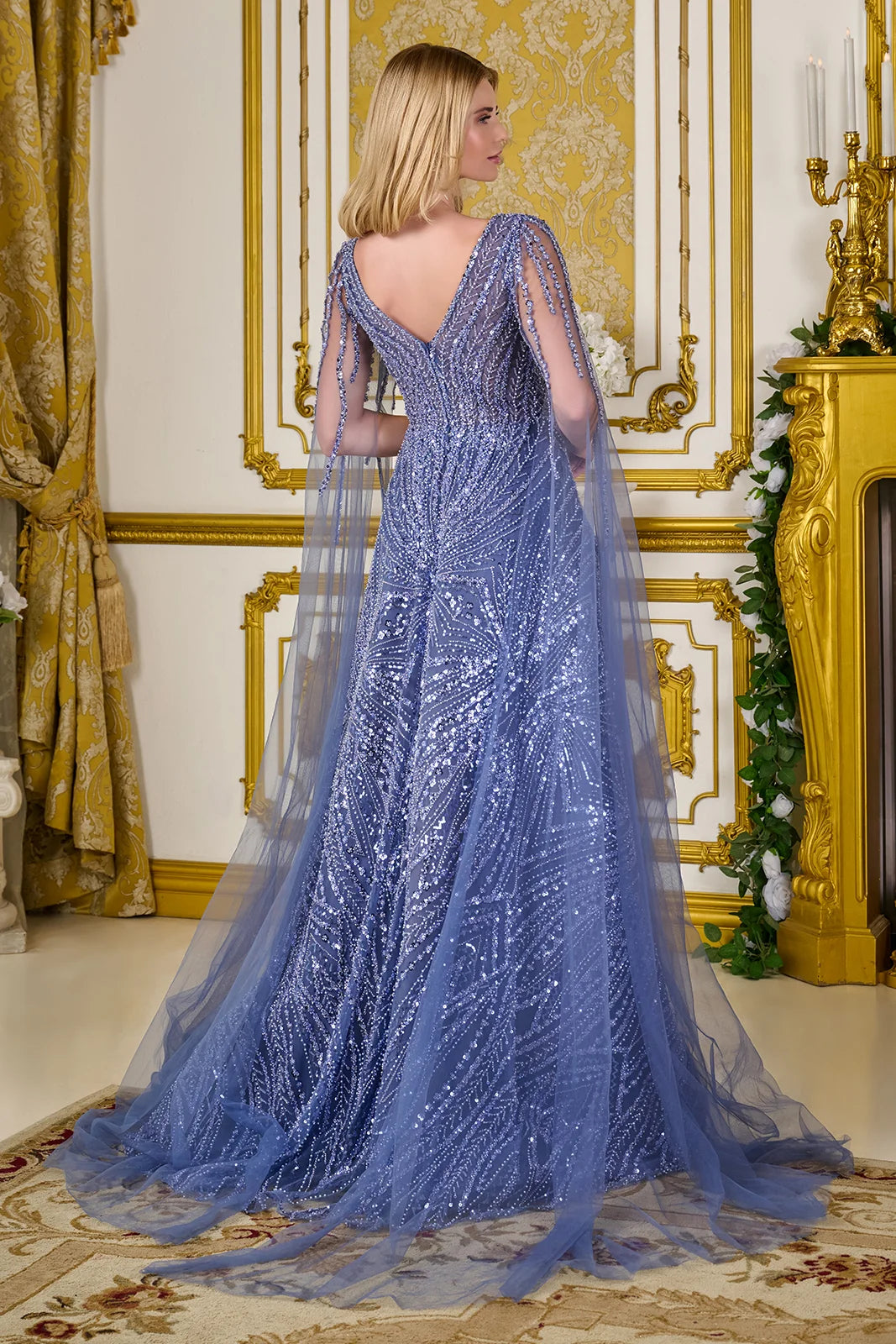 Mother of the Bride Dresses Long Evening A Line Beaded Sequin Mother of the Bride Dress Smoky Blue