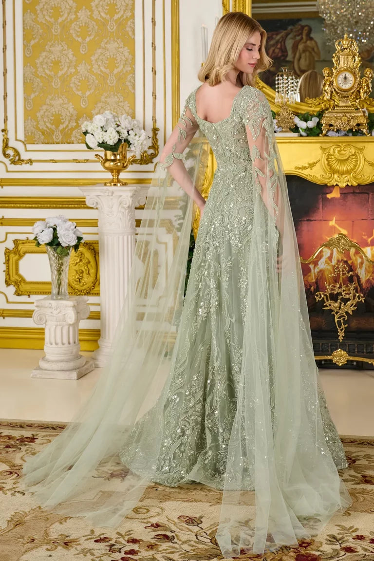 Mother of the Bride Dresses Applique Long Formal Beaded Sequin Mother of the Bride Dress Sage