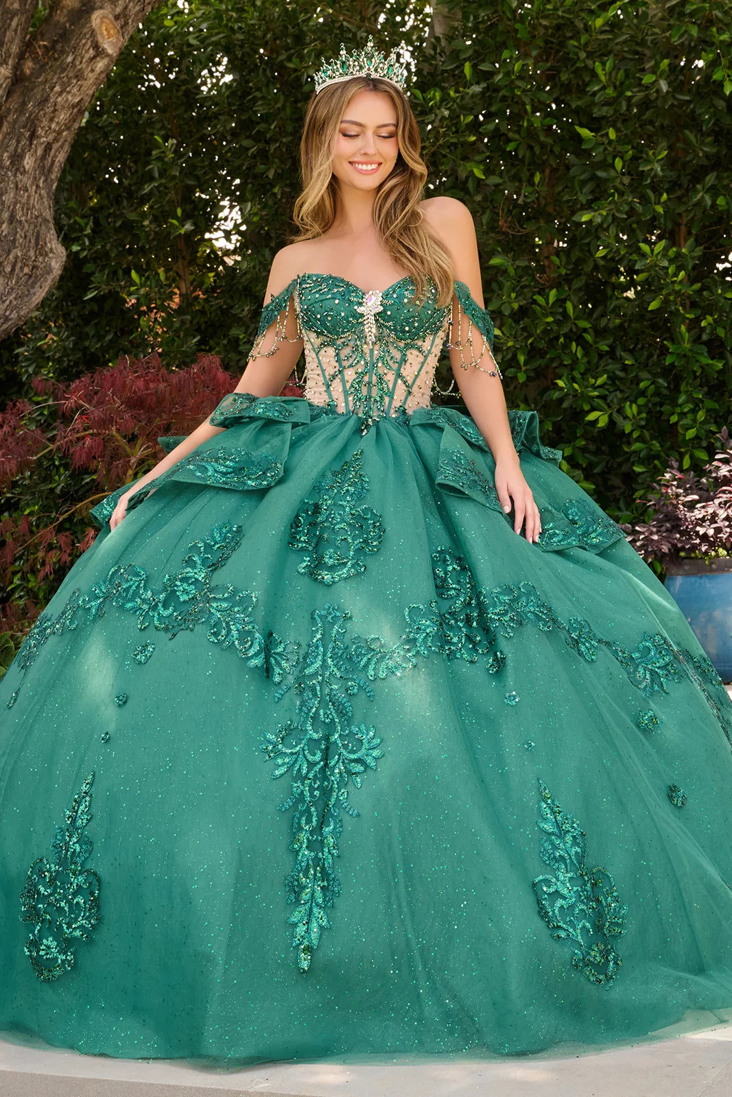 Sweetheart Floor-Length Tulle Quinceañera Ball Gown GLS GL3846