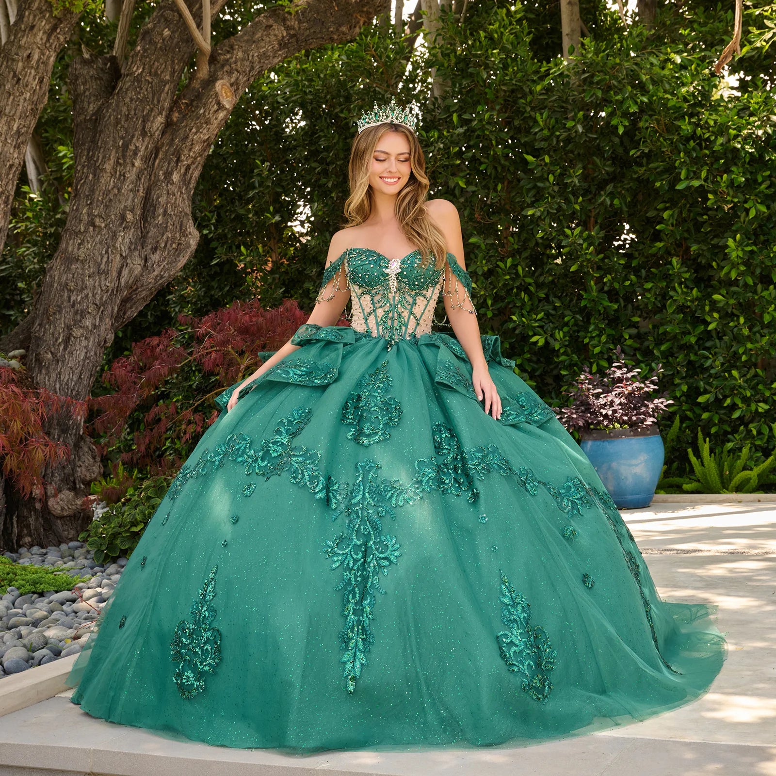 Sweetheart Floor-Length Tulle Quinceañera Ball Gown GLS GL3846