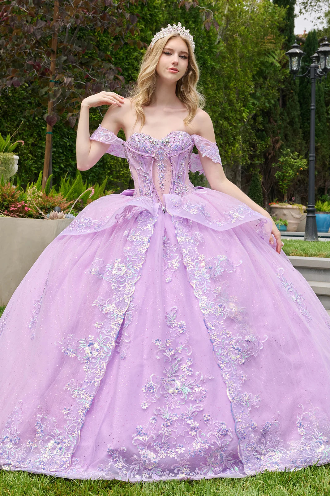 Sweetheart Floor-Length Tulle Quinceanera Ball Gown GLS GL3848