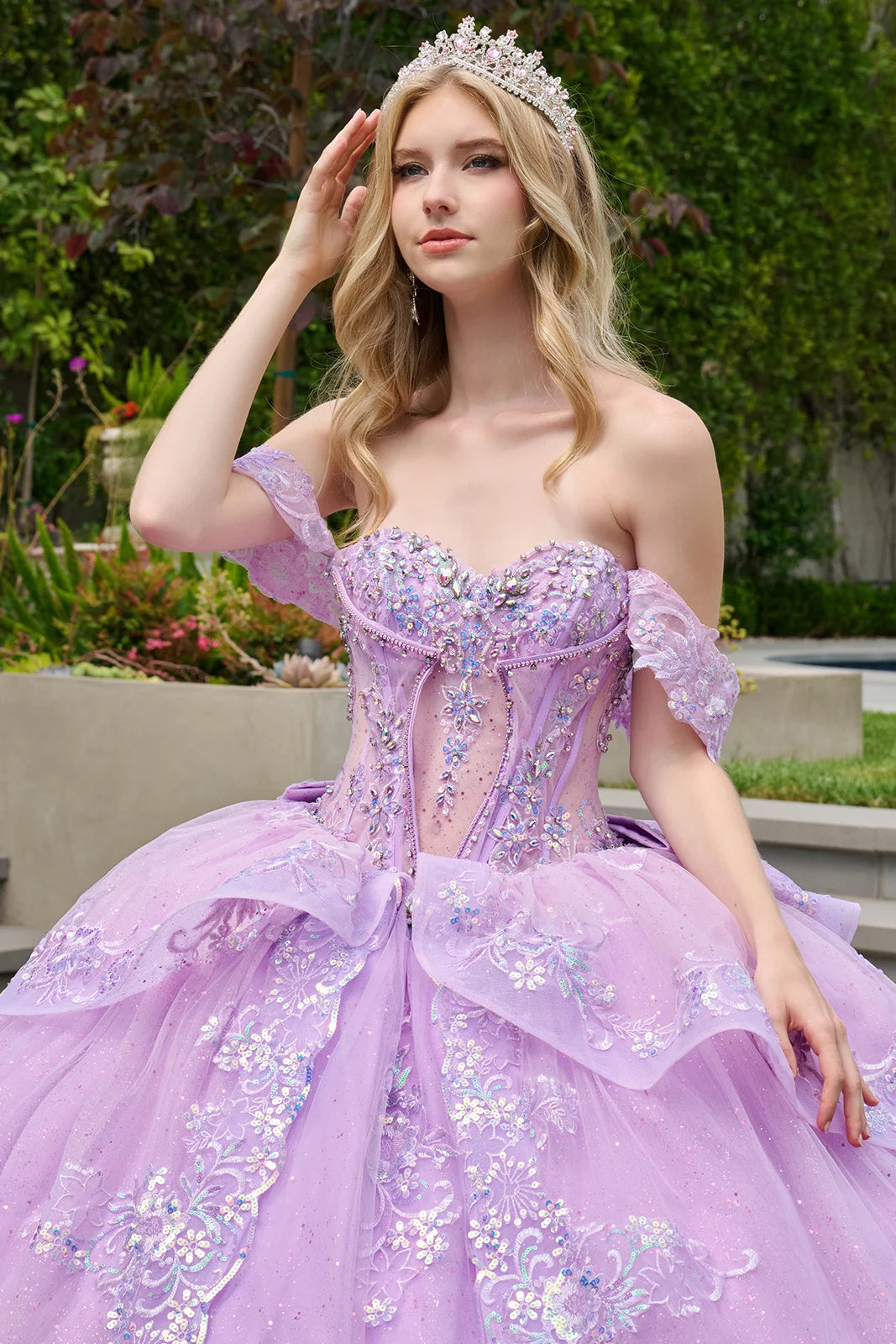 Sweetheart Floor-Length Tulle Quinceanera Ball Gown GLS GL3848