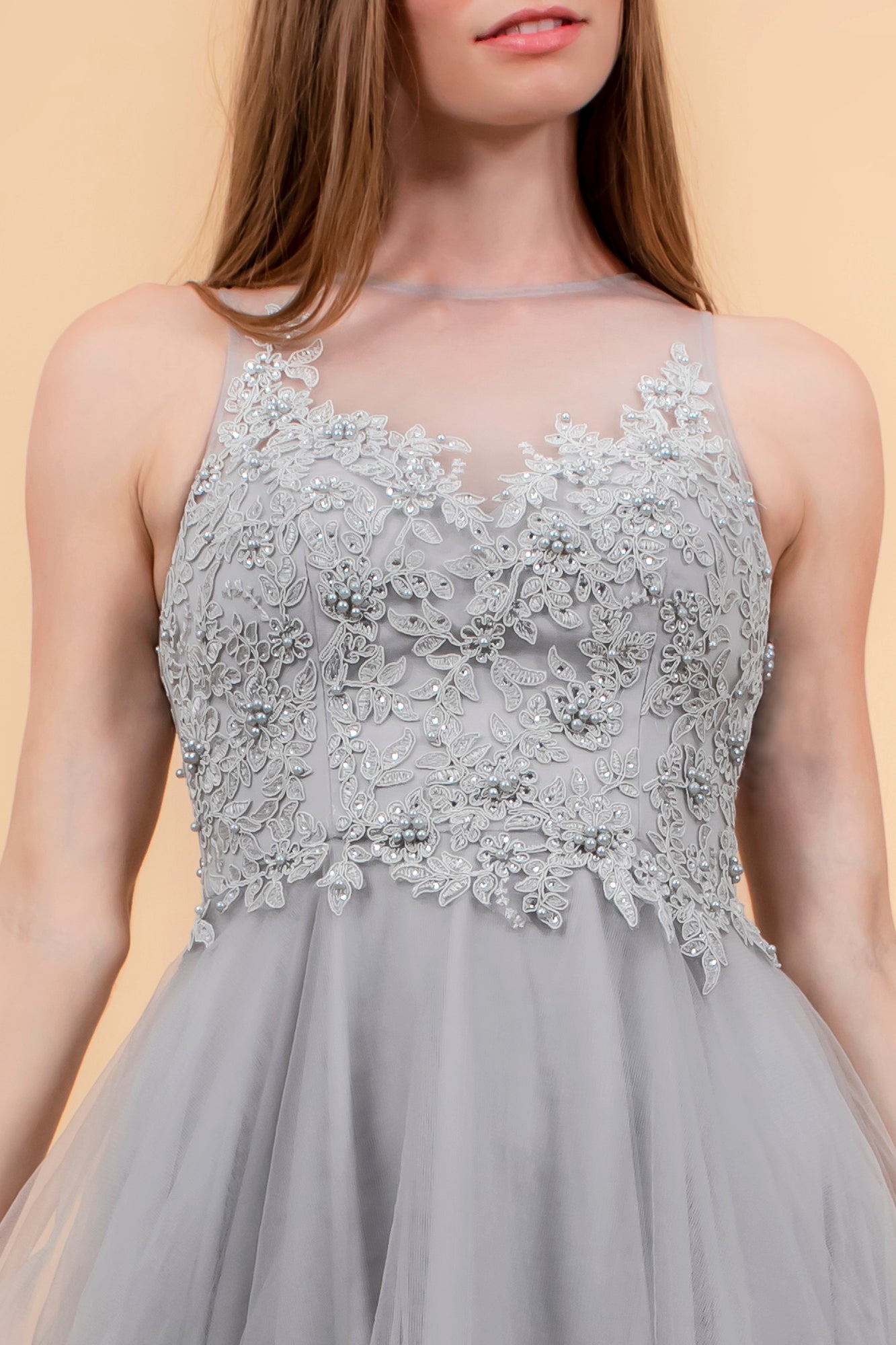 Cocktail Dresses Short Beaded Cocktail Mini Dress Silver