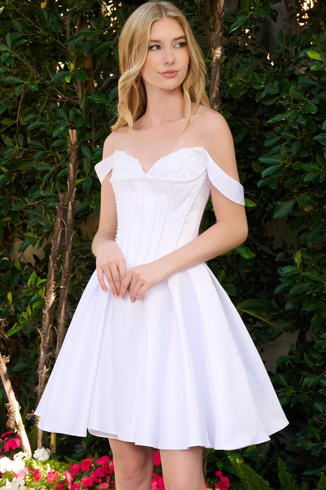 Sweetheart Mini/Short Satin Cocktail A-Line GLS GLGS3855