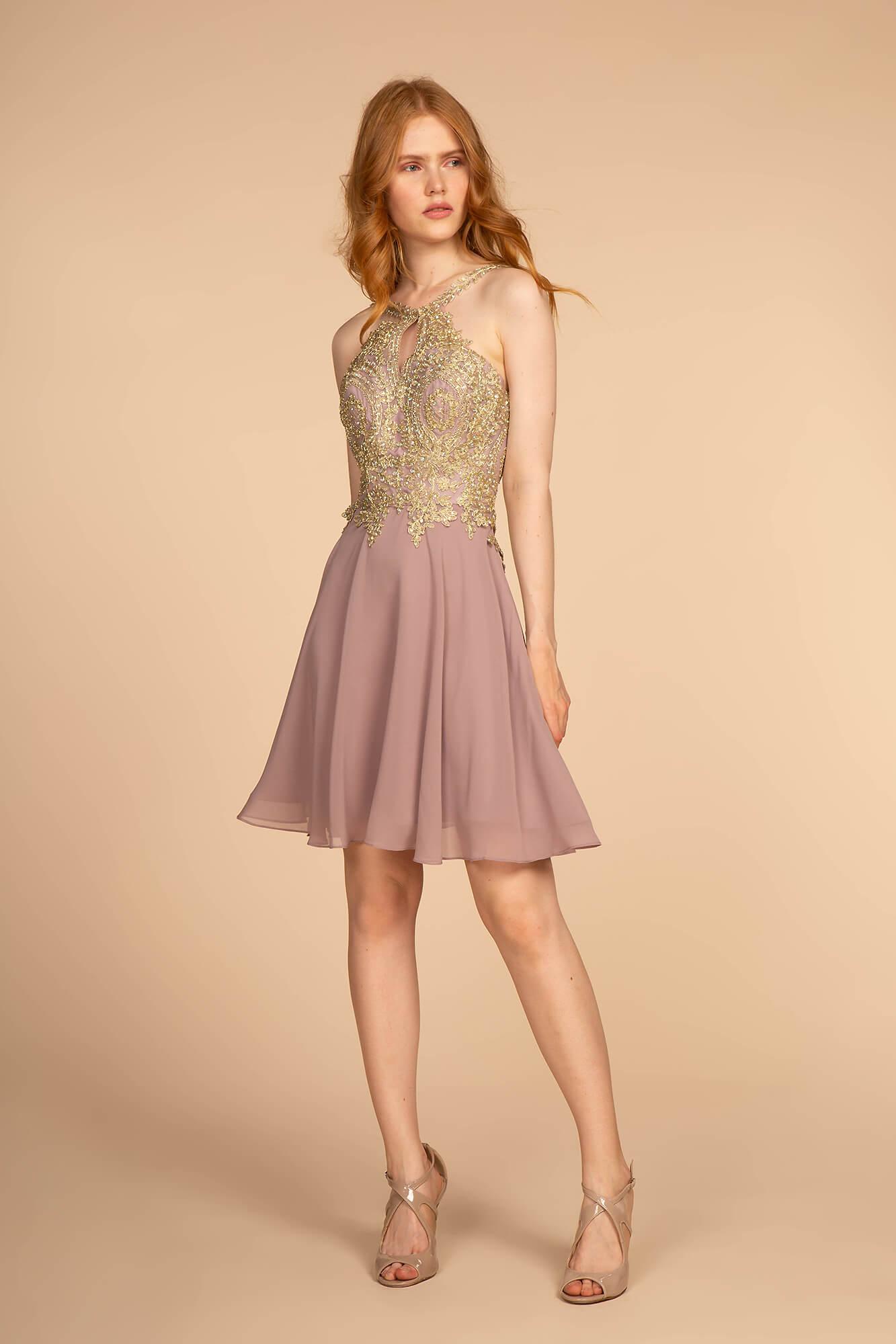 Halter Short Prom Dress Homecoming - The Dress Outlet Elizabeth K