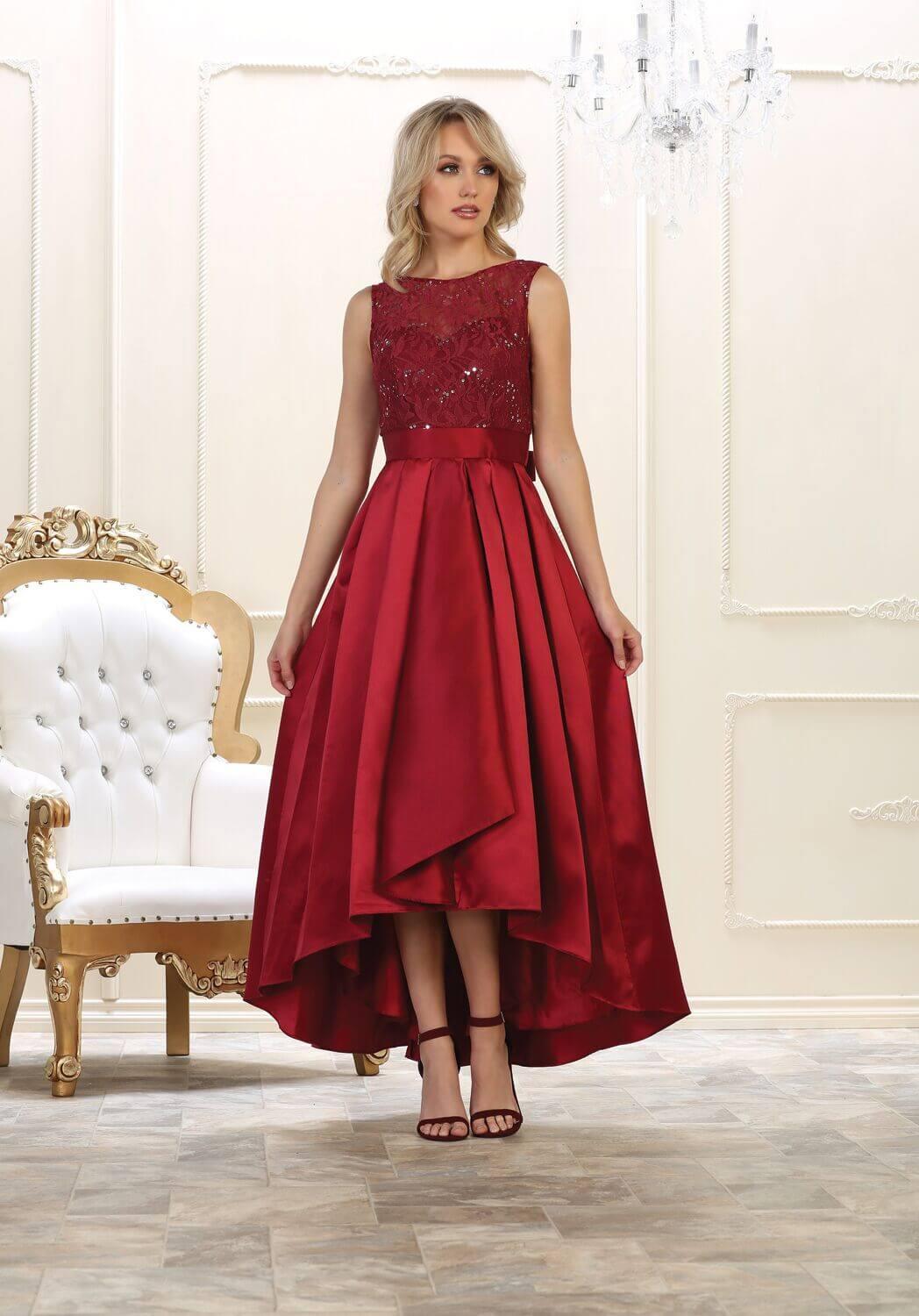 High Low Dress Formal Homecoming Prom Party Gown - The Dress Outlet May Queen
