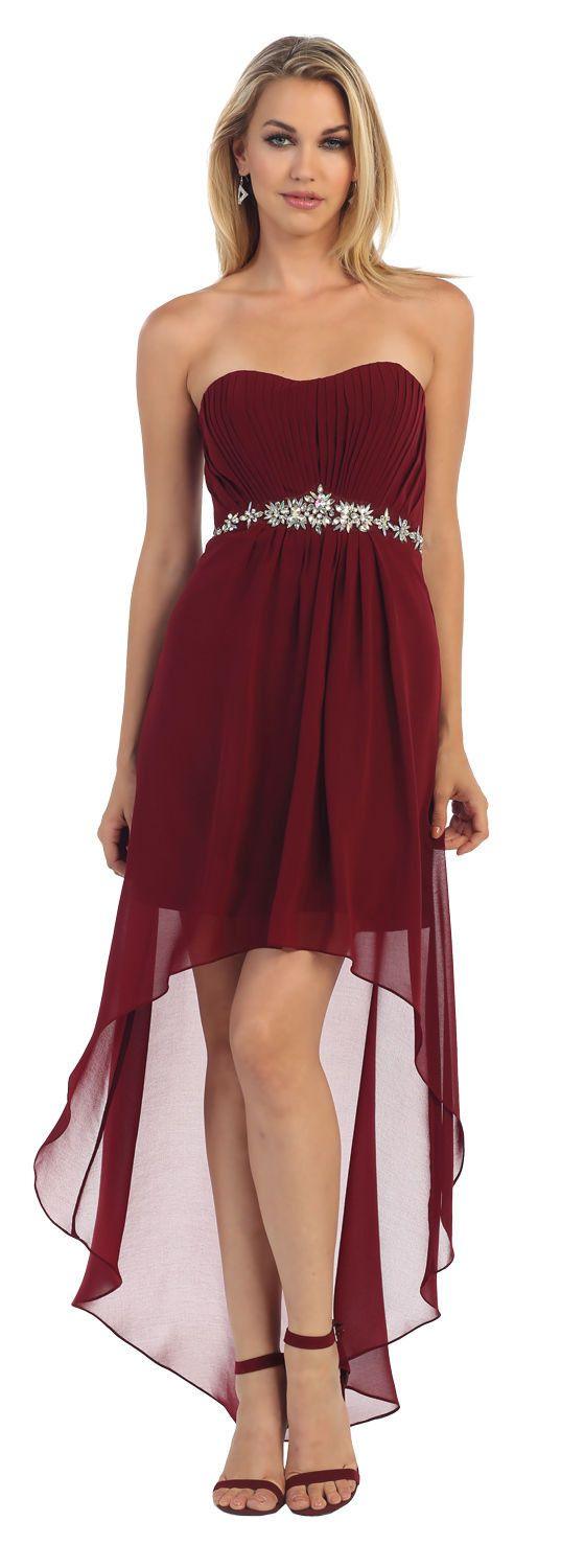 High Low Formal Bridesmaids Plus Size Prom Dress - The Dress Outlet May Queen