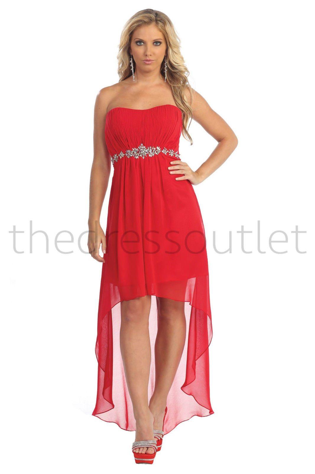 High Low Formal Bridesmaids Plus Size Prom Dress - The Dress Outlet May Queen