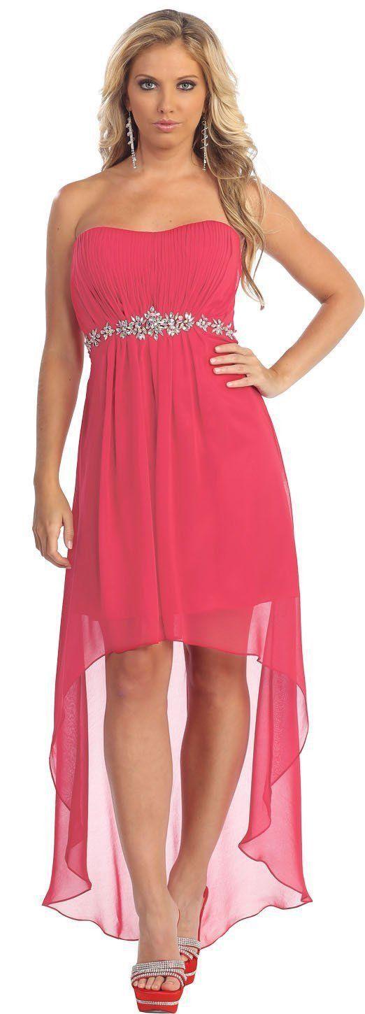 High Low Formal Bridesmaids Plus Size Prom Dress - The Dress Outlet May Queen