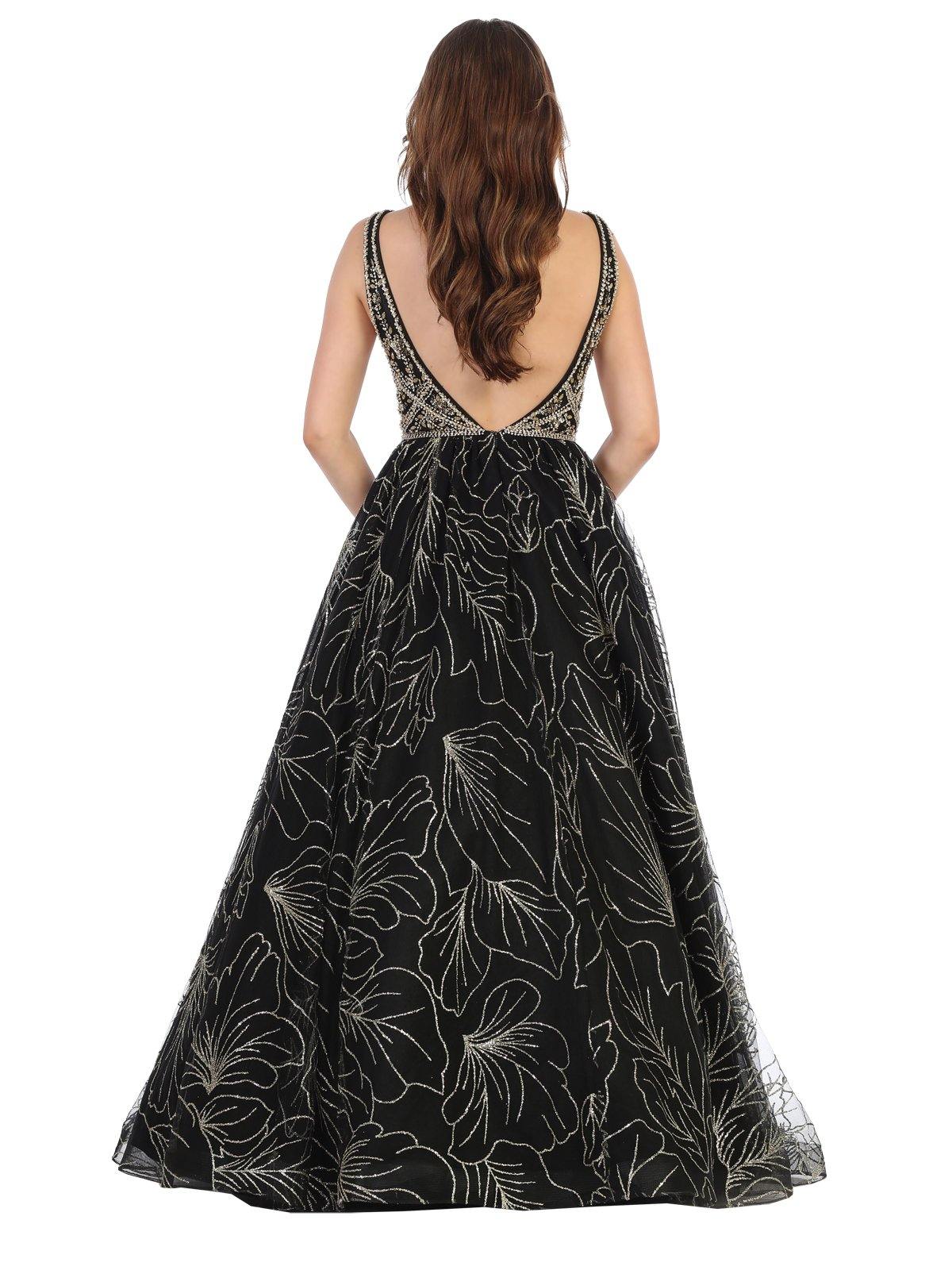 Homecoming Long Sleeveless Formal Prom Ball Gown - The Dress Outlet May Queen
