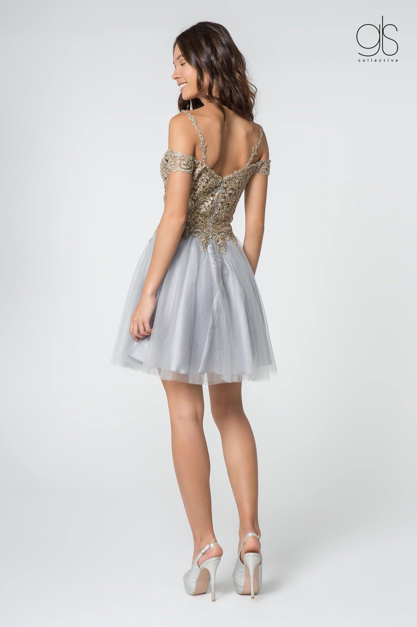 Homecoming Off Shoulder Short Cocktail Prom Dress - The Dress Outlet Elizabeth K