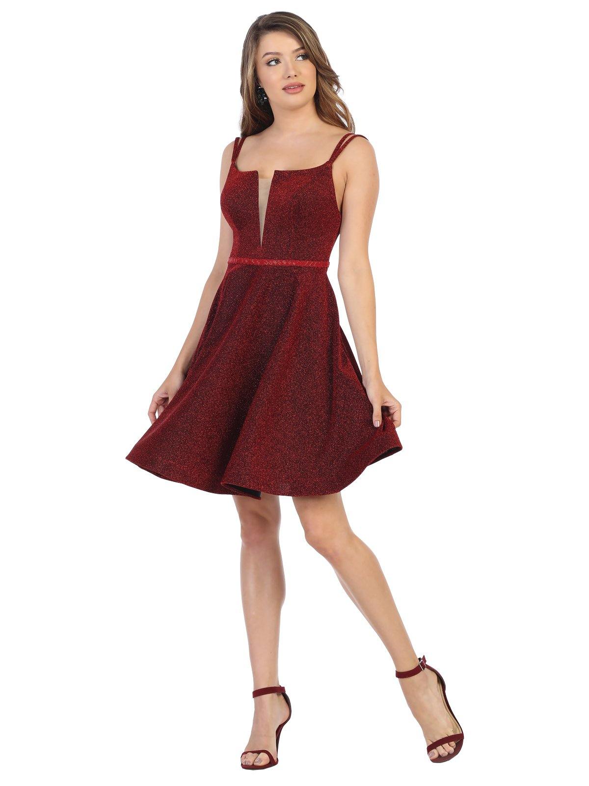 Homecoming Prom Short Cocktail Party Glitter Dress - The Dress Outlet May Queen