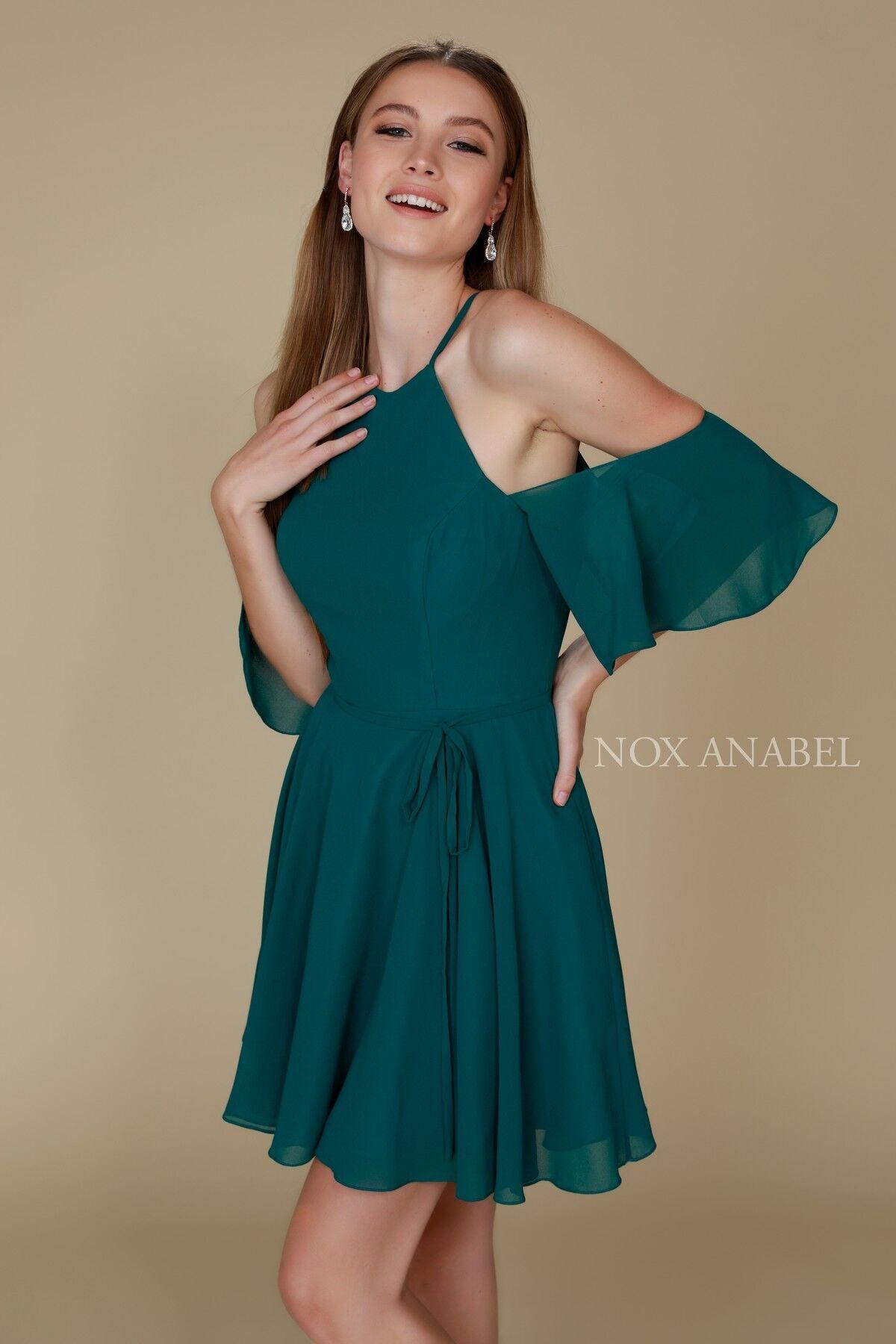 Homecoming Short Cocktail Party Chiffon Dress - The Dress Outlet Nox Anabel