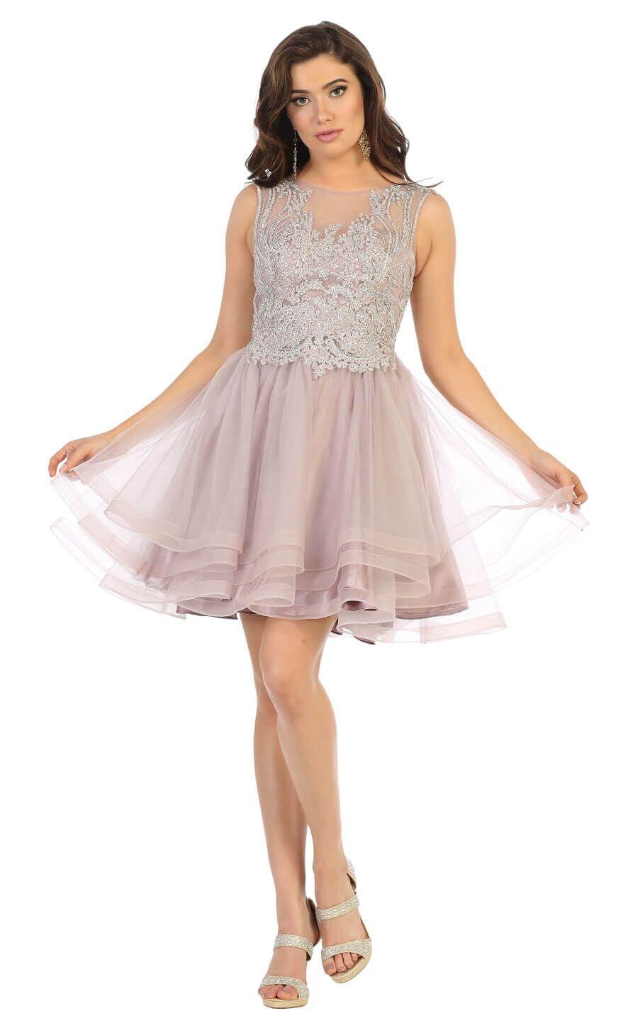 Homecoming Short Cocktail Prom Plus Size Dress - The Dress Outlet May Queen