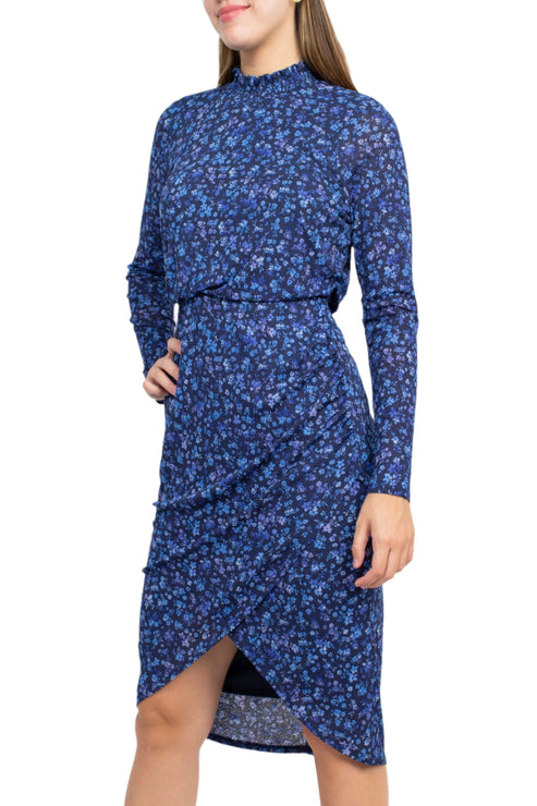 Cocktail Dresses Long Sleeve Short Printed Cocktail Dress Floral Vine